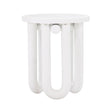 Tildy White Concrete Indoor / Outdoor Round Side Table by TOV Furniture at Eve Furniture