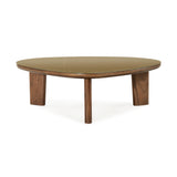 Oani Walnut and Glass Triangular Coffee Table by TOV Furniture at Eve Furniture