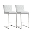 Helsinki White Performance Vegan Leather Stool - Set of 2 by TOV Furniture at Eve Furniture