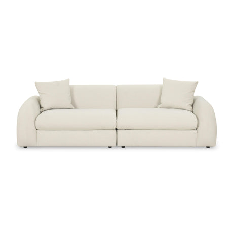 Kourtney Cream Faux Mohair 100" Sofa by TOV Furniture at Eve Furniture