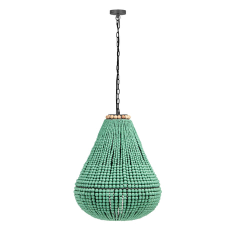 Palani Green Wooden Bead Chandelier by TOV Furniture at Eve Furniture