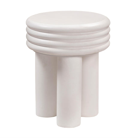 Delta Ivory Concrete Side Table by TOV Furniture at Eve Furniture