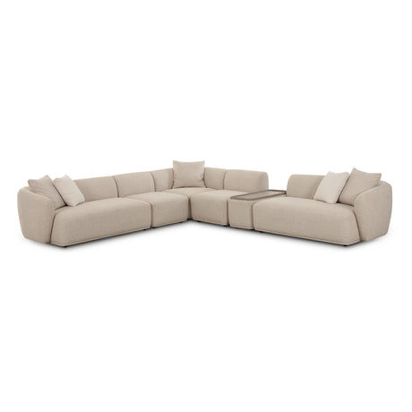 Sylvie Cream Boucle 6-Piece Large Sectional by TOV Furniture at Eve Furniture