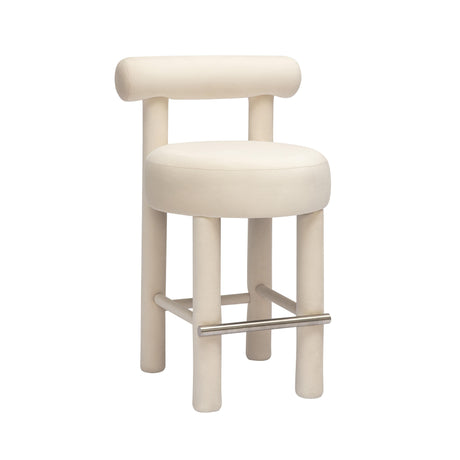 Carmel Cream Velvet Counter Stool by TOV Furniture at Eve Furniture
