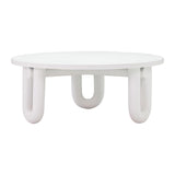 Tildy White Concrete Indoor / Outdoor Round Coffee Table by TOV Furniture at Eve Furniture