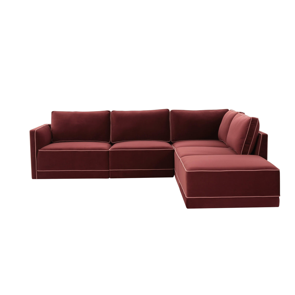 Willow Velvet Modular Right Arm Facing (RAF) Sectional by TOV Furniture at Eve Furniture