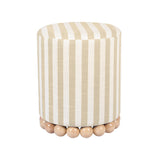 Dex Striped Linen Ottoman by TOV Furniture at Eve Furniture