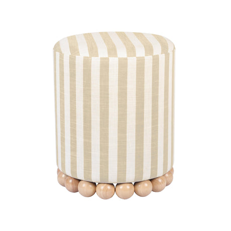 Dex Striped Linen Ottoman by TOV Furniture at Eve Furniture
