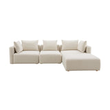 Hangover Cream Performance Linen 4-Piece Modular Sectional by TOV Furniture at Eve Furniture