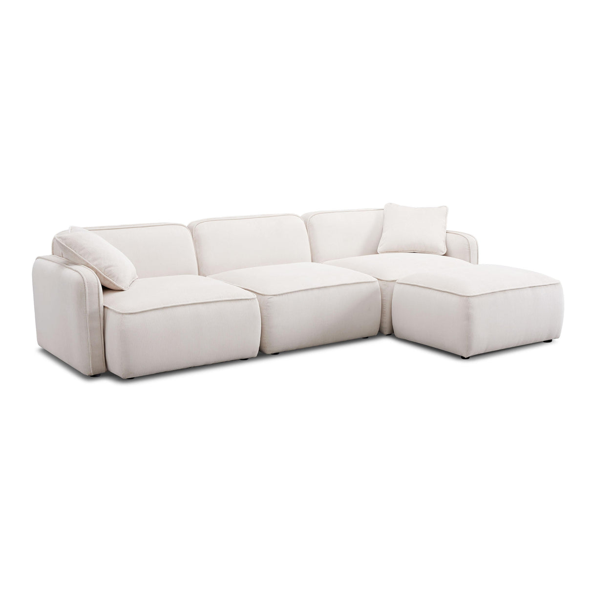 Travie Performance Corduroy Velvet 4-Piece Modular Sectional by TOV Furniture at Eve Furniture