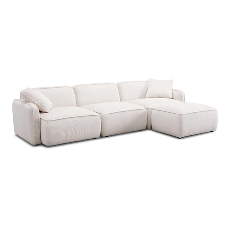 Travie Performance Corduroy Velvet 4-Piece Modular Sectional by TOV Furniture at Eve Furniture
