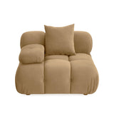 Calliope Cafe Au Lait Performance Velvet Modular Corner Chair by TOV Furniture at Eve Furniture