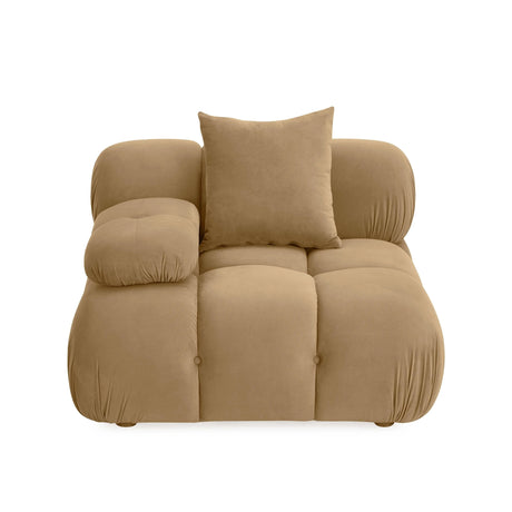 Calliope Cafe Au Lait Performance Velvet Modular Corner Chair by TOV Furniture at Eve Furniture