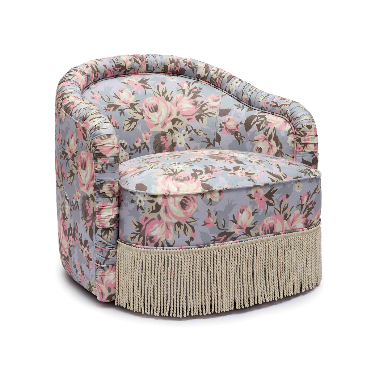 Pamela Spring Floral Print Tasseled Lounge Chair by TOV Furniture at Eve Furniture