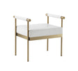 Diva White Performance Vegan Leather Bench by TOV Furniture at Eve Furniture