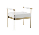 Diva White Performance Vegan Leather Bench by TOV Furniture at Eve Furniture