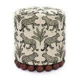 Dex Leopard Jacquard Ottoman by TOV Furniture at Eve Furniture