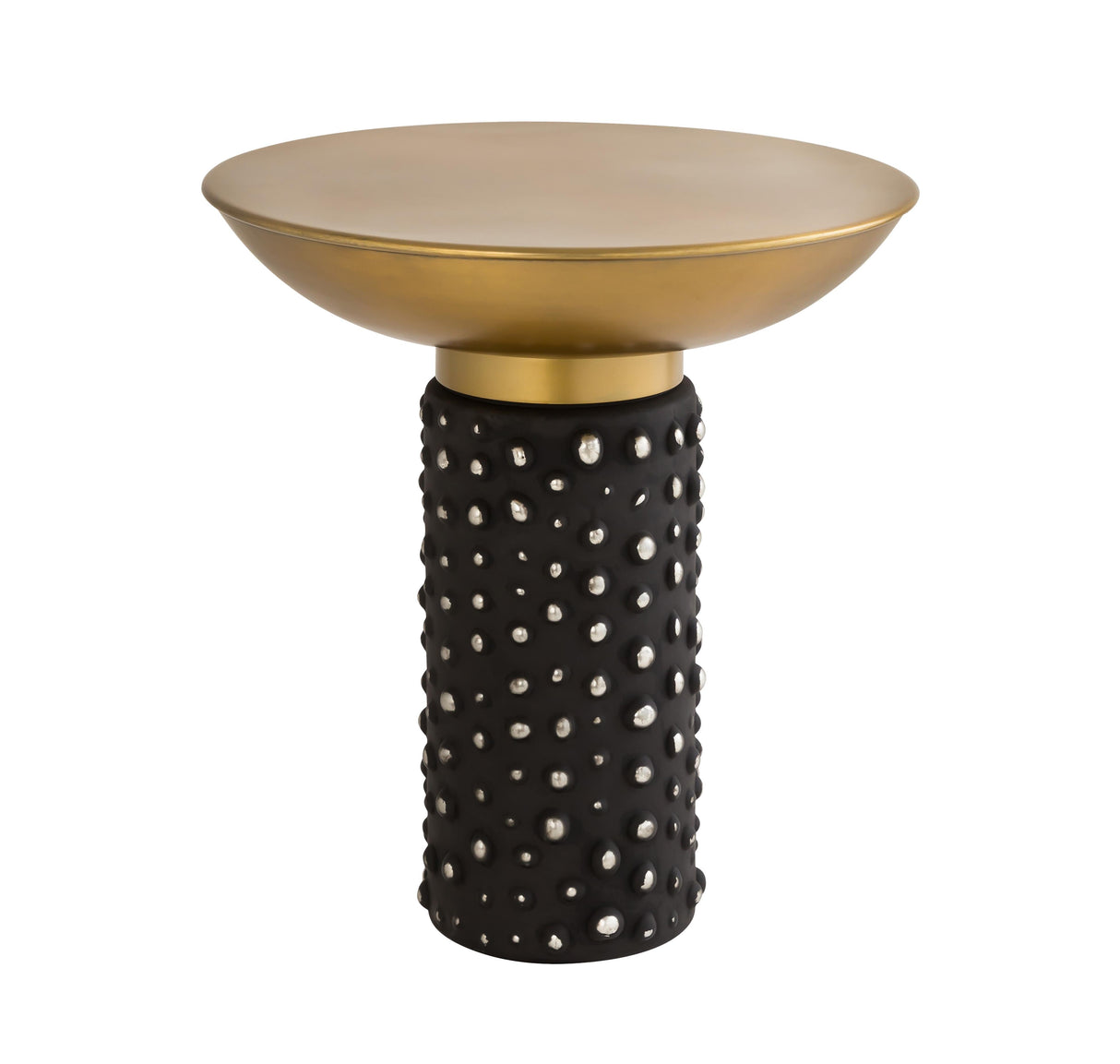 Blaze Glass and Brass Side Table by TOV Furniture at Eve Furniture