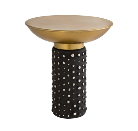 Blaze Glass and Brass Side Table by TOV Furniture at Eve Furniture