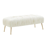 Jessica Cream Velvet Bench by Inspire Me! Home Decor by TOV Furniture at Eve Furniture