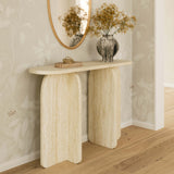 Clementine Faux Travertine Console Table by TOV Furniture at Eve Furniture