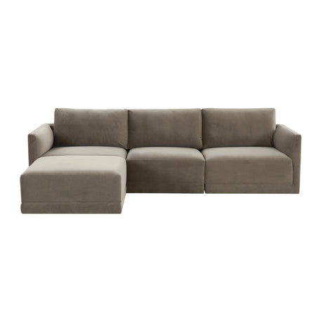 Willow Velvet Modular 4-Piece Sectional by TOV Furniture at Eve Furniture