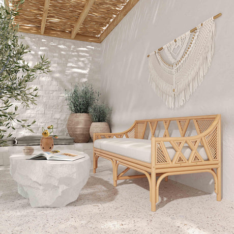 Jayla Natural Rattan Bench by TOV Furniture at Eve Furniture