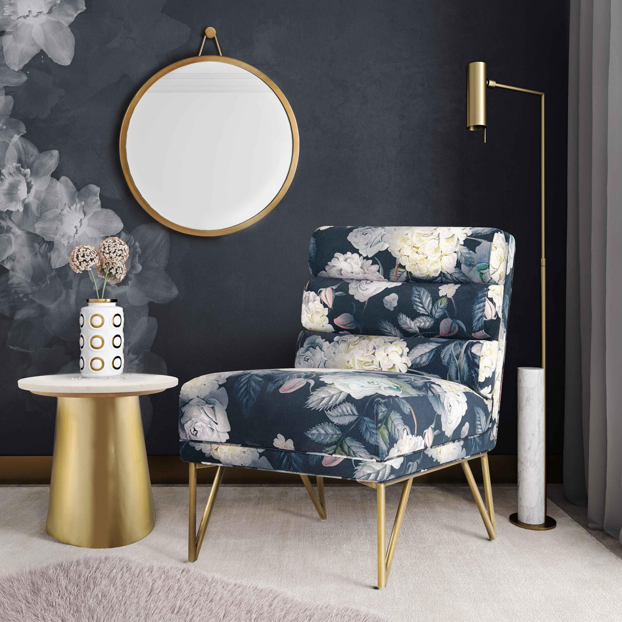 Kelly Floral Velvet Chair by TOV Furniture at Eve Furniture