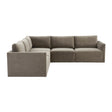Willow Velvet Modular 5-Piece L Sectional by TOV Furniture at Eve Furniture