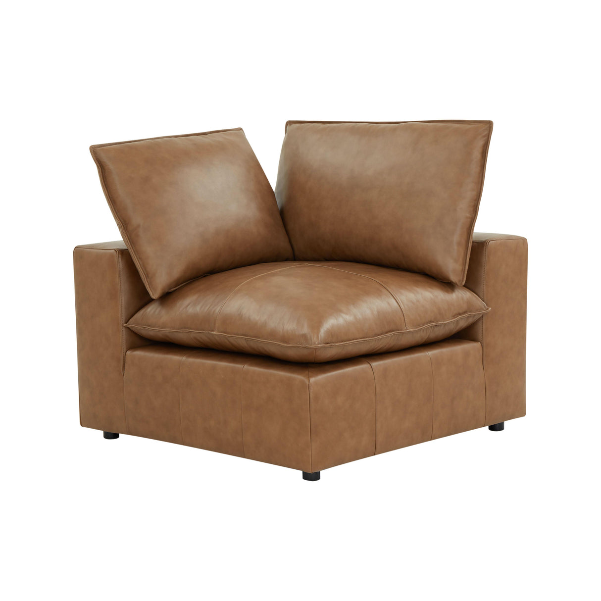 Cali Brown Leather Modular Corner Chair by TOV Furniture at Eve Furniture