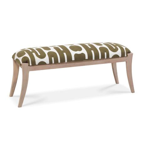Arielle Olive & White Embroidered Bench by TOV Furniture at Eve Furniture
