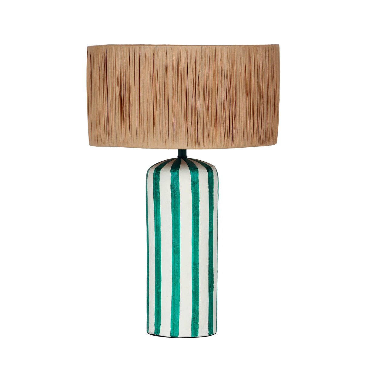 Ravello Green Striped Papier Mache Table Lamp by TOV Furniture at Eve Furniture