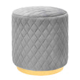 Abir Grey Velvet Ottoman by TOV Furniture at Eve Furniture