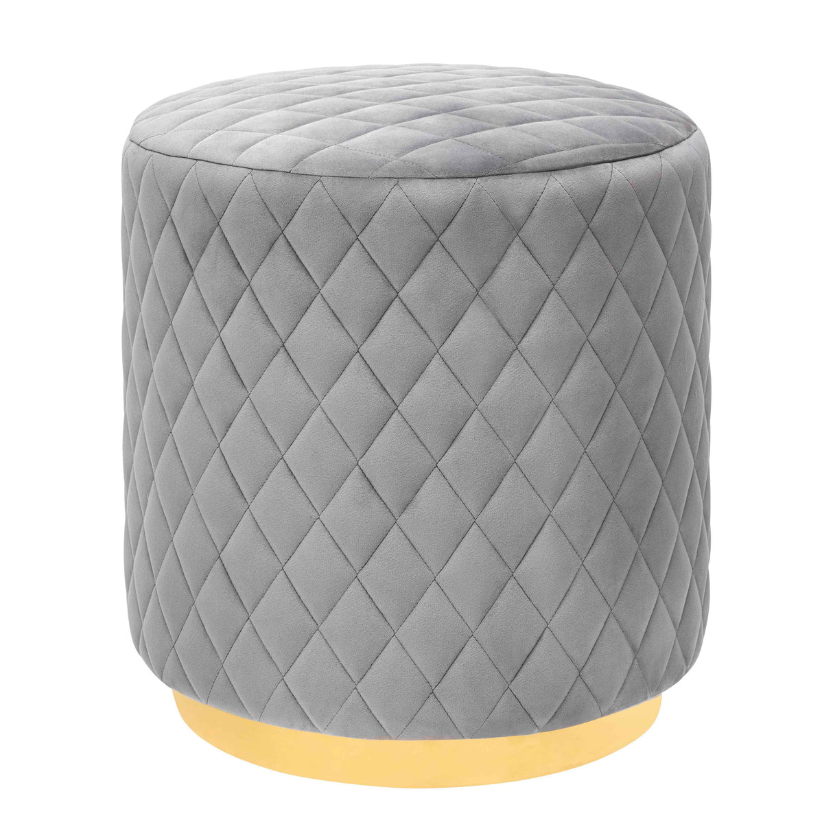 Abir Grey Velvet Ottoman by TOV Furniture at Eve Furniture