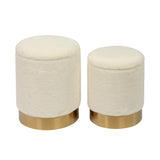 Teddy Faux Sheepskin Storage Ottomans - Set of 2 by TOV Furniture at Eve Furniture