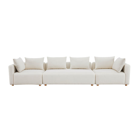 Hangover Cream Boucle 145" Long Sofa by TOV Furniture at Eve Furniture