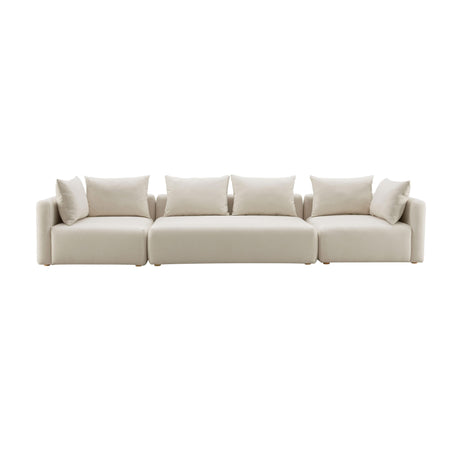 Hangover Cream Performance Linen 145" Long Sofa by TOV Furniture at Eve Furniture