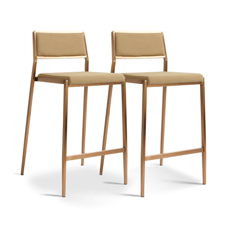 Gale Tan Basketweave Stackable Stool - Set of 2 by TOV Furniture at Eve Furniture
