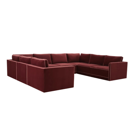 Willow Velvet Modular Large U Sectional by TOV Furniture at Eve Furniture