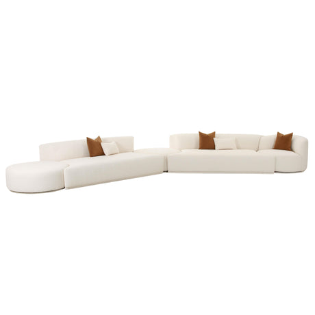 Fickle Cream Boucle 5-Piece Modular Chaise Sectional by TOV Furniture at Eve Furniture