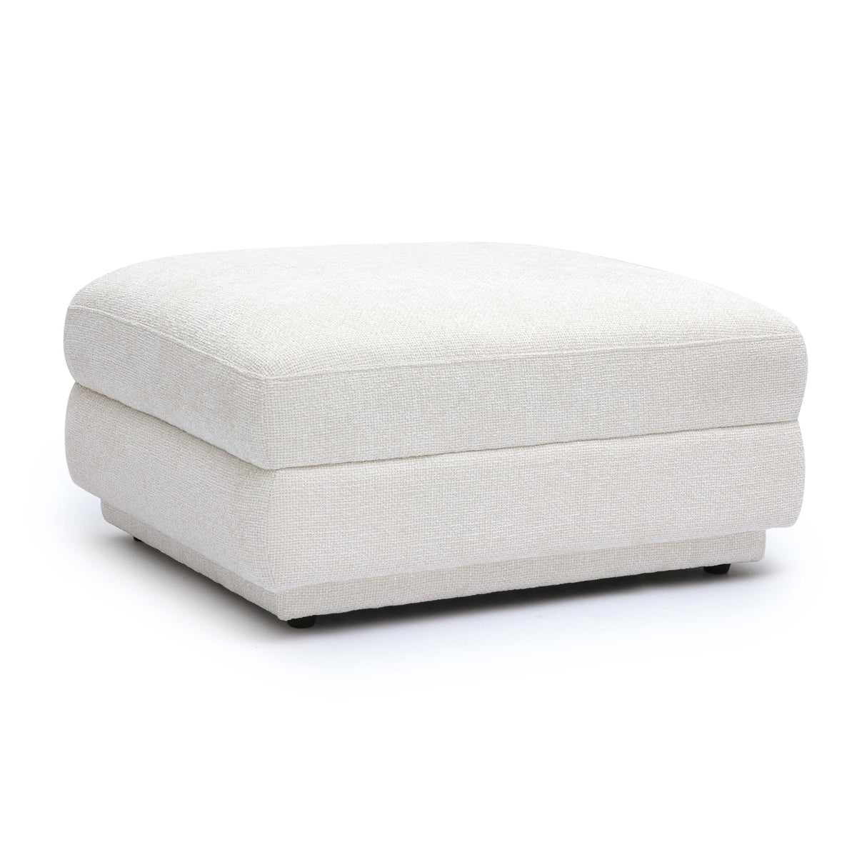 Perry Cream Chenille Modular Ottoman by TOV Furniture at Eve Furniture