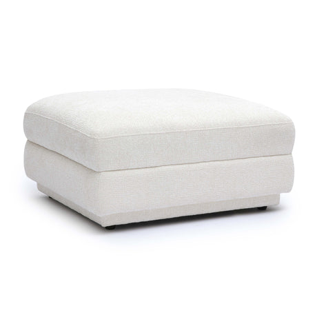 Perry Cream Chenille Modular Ottoman by TOV Furniture at Eve Furniture
