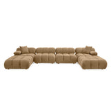 Calliope Cafe Au Lait Performance Velvet 6-piece Modular U-Sectional by TOV Furniture at Eve Furniture