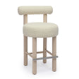 Carmel Cream Boucle and Solid Wood Counter Stool by TOV Furniture at Eve Furniture