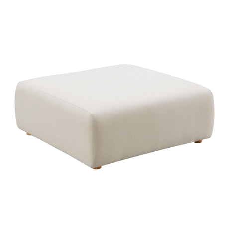 Hangover Cream Performance Linen Ottoman by TOV Furniture at Eve Furniture