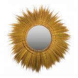 Mettu Natural Grass Round Wall Mirror by TOV Furniture at Eve Furniture