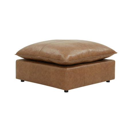 Cali Brown Leather Ottoman by TOV Furniture at Eve Furniture
