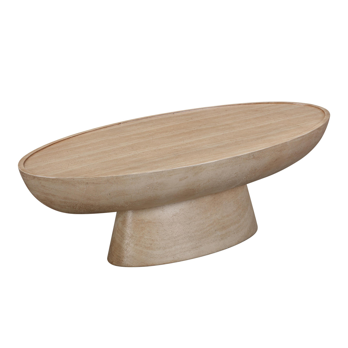 Eclipse Textured Faux Travertine Indoor / Outdoor Coffee Table by TOV Furniture at Eve Furniture