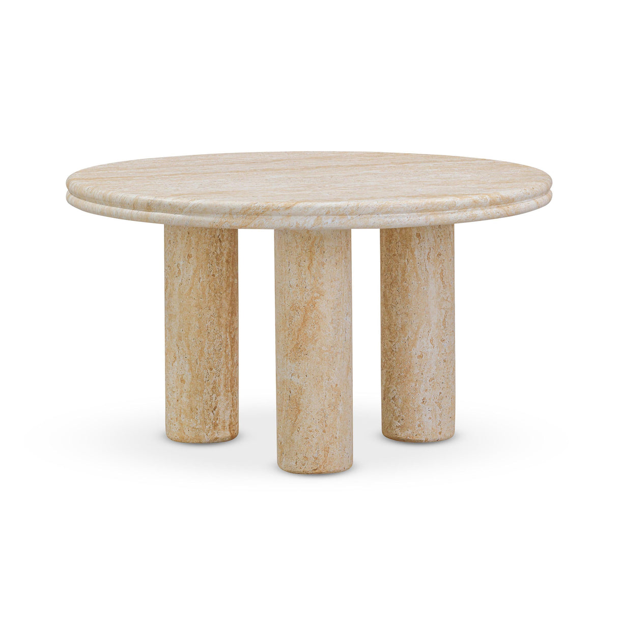 Amora Faux Travertine Indoor/Outdoor 26" Round Accent Table by TOV Furniture at Eve Furniture