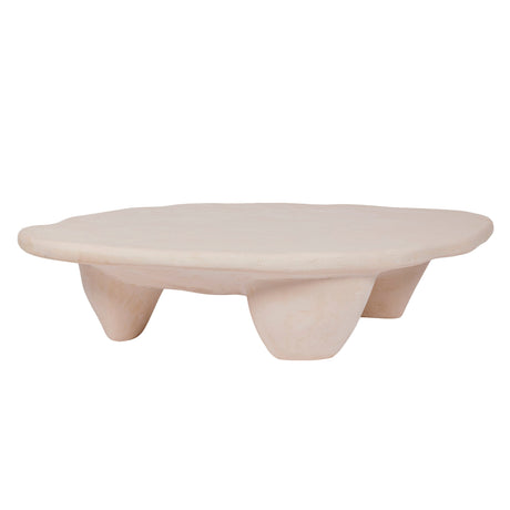 Athen Nude Faux Stone Coffee Table by TOV Furniture at Eve Furniture